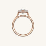 Load image into Gallery viewer, The Lunea – Floating Bezel Solitaire Solara Halo Engagement Ring

