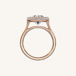 Load image into Gallery viewer, The Lunea – Floating Bezel Solitaire Solara Halo Engagement Ring

