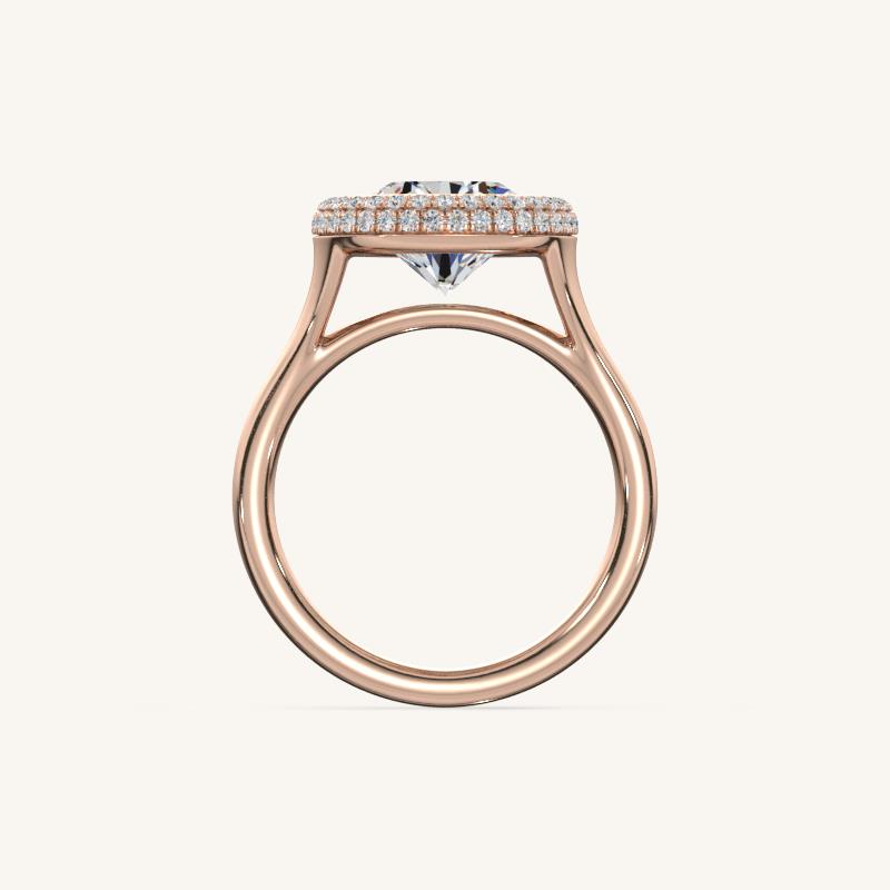 The Lunea – Floating Bezel Solitaire Solara Halo Engagement Ring