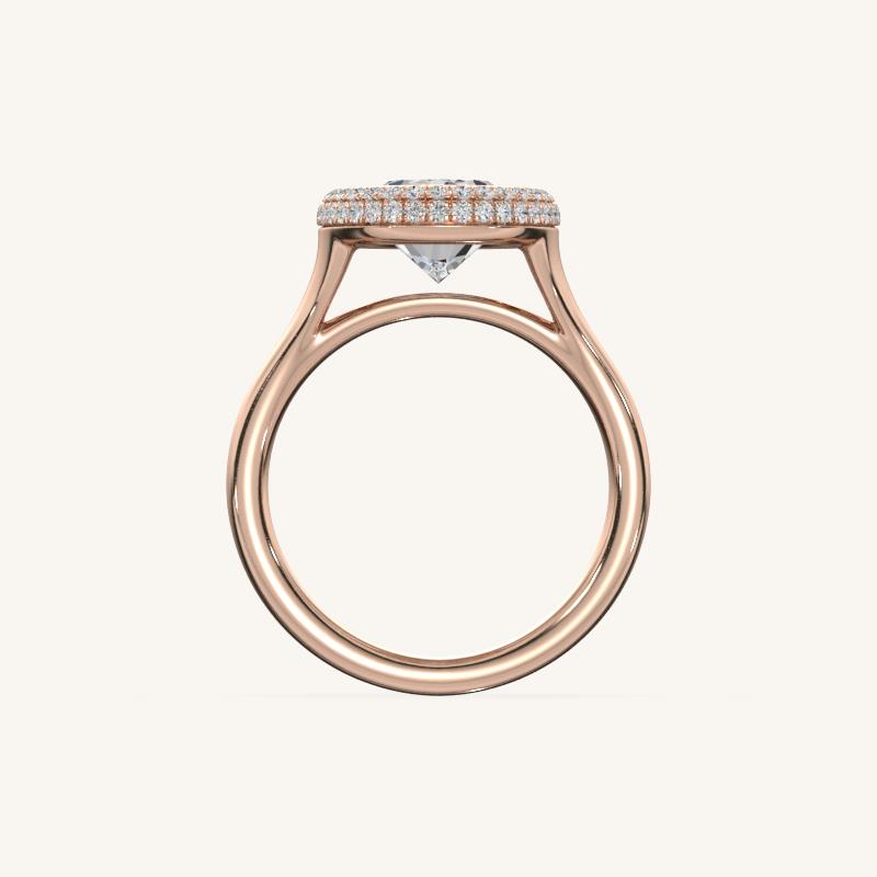 The Lunea – Floating Bezel Solitaire Solara Halo Engagement Ring