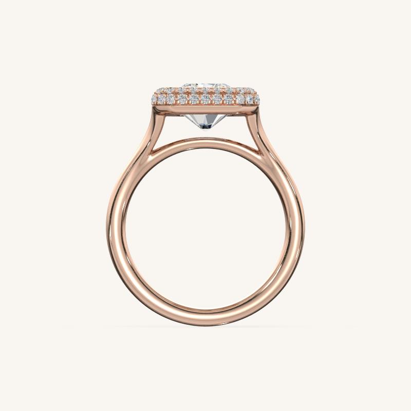 The Lunea – Floating Bezel Solitaire Solara Halo Engagement Ring