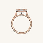 Load image into Gallery viewer, The Lunea – Floating Bezel Solitaire Solara Halo Engagement Ring
