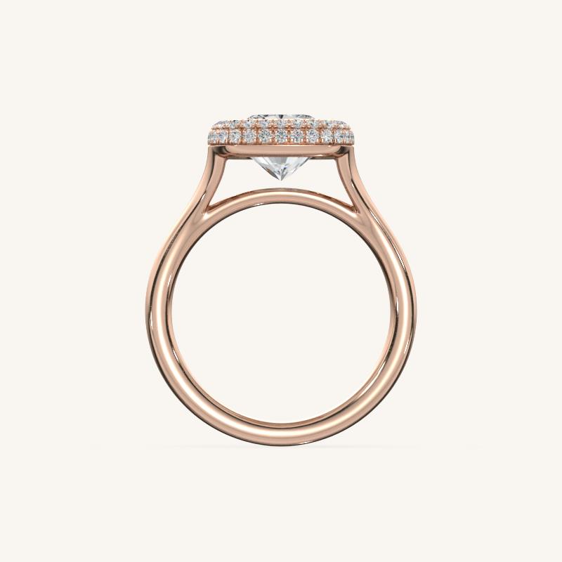 The Lunea – Floating Bezel Solitaire Solara Halo Engagement Ring