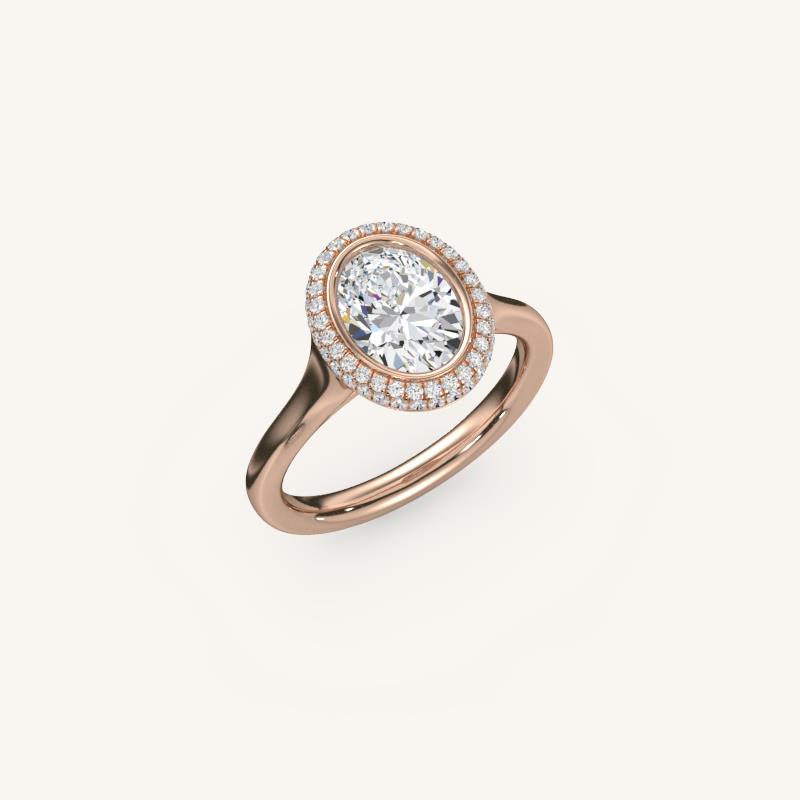 The Lunea – Floating Bezel Solitaire Solara Halo Engagement Ring