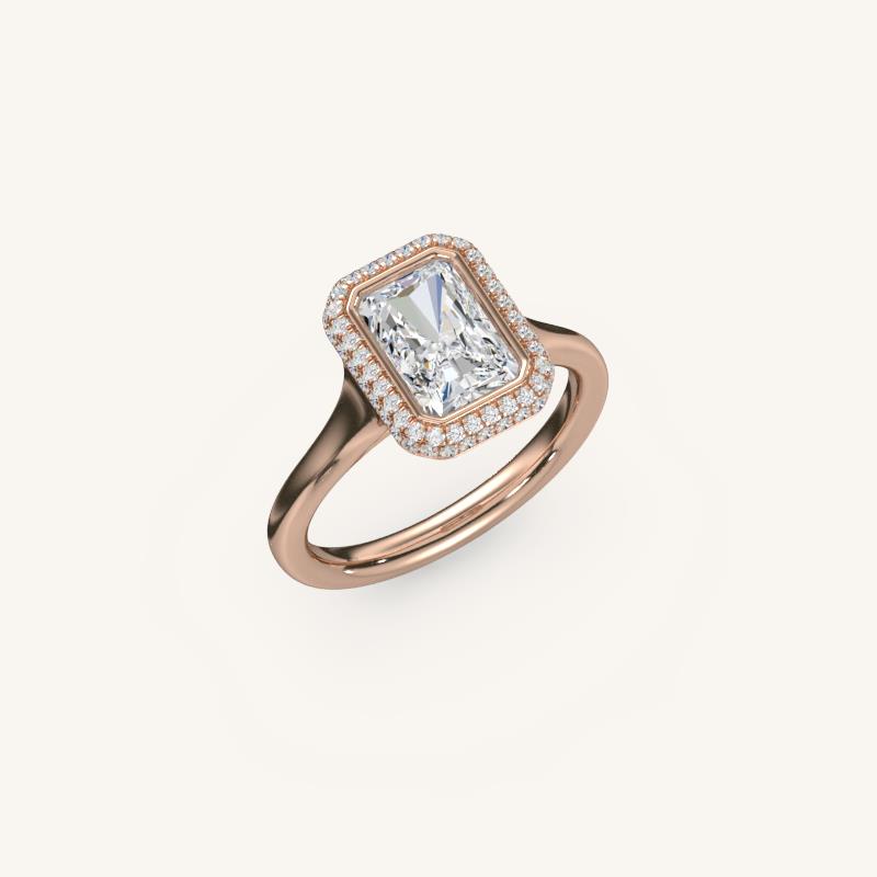 The Lunea – Floating Bezel Solitaire Solara Halo Engagement Ring