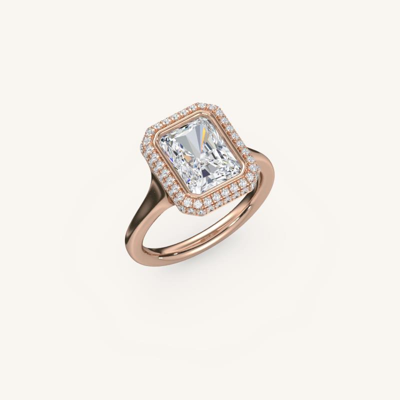 The Lunea – Floating Bezel Solitaire Solara Halo Engagement Ring