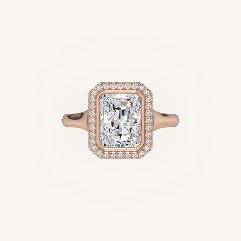 The Lunea – Floating Bezel Solitaire Solara Halo Engagement Ring