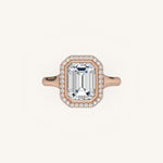 Load image into Gallery viewer, The Lunea – Floating Bezel Solitaire Solara Halo Engagement Ring
