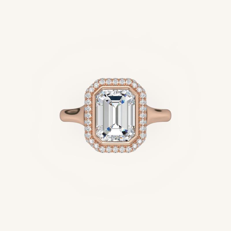 The Lunea – Floating Bezel Solitaire Solara Halo Engagement Ring