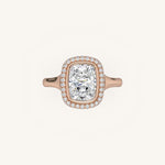 Load image into Gallery viewer, The Lunea – Floating Bezel Solitaire Solara Halo Engagement Ring

