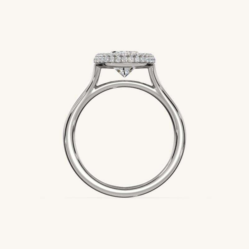 The Lunea – Floating Bezel Solitaire Solara Halo Engagement Ring
