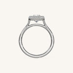 Load image into Gallery viewer, The Lunea – Floating Bezel Solitaire Solara Halo Engagement Ring
