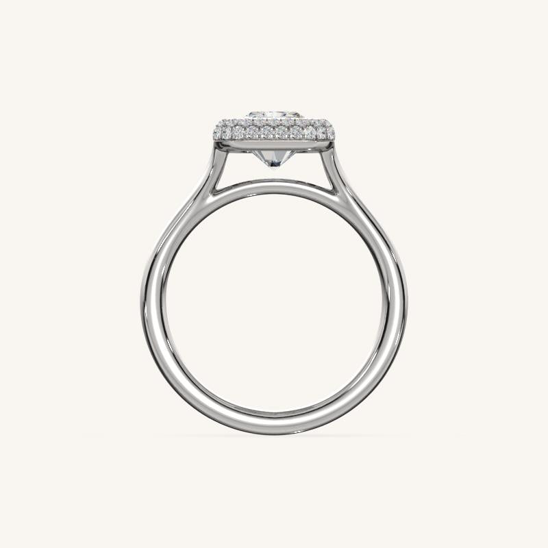 The Lunea – Floating Bezel Solitaire Solara Halo Engagement Ring
