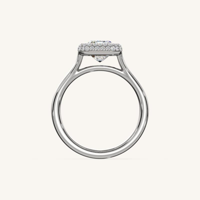 The Lunea – Floating Bezel Solitaire Solara Halo Engagement Ring