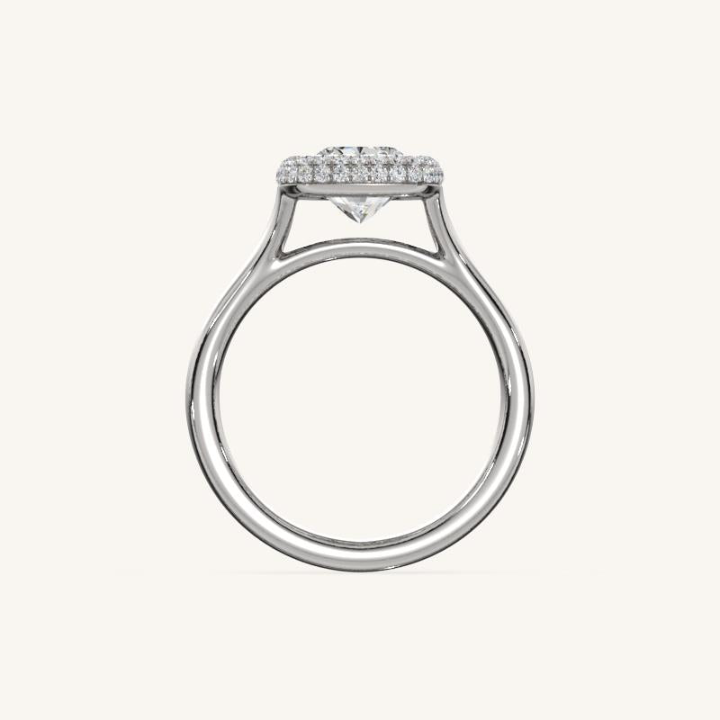 The Lunea – Floating Bezel Solitaire Solara Halo Engagement Ring