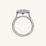 Load image into Gallery viewer, The Lunea – Floating Bezel Solitaire Solara Halo Engagement Ring
