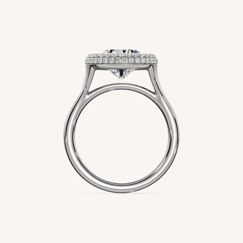 The Lunea – Floating Bezel Solitaire Solara Halo Engagement Ring