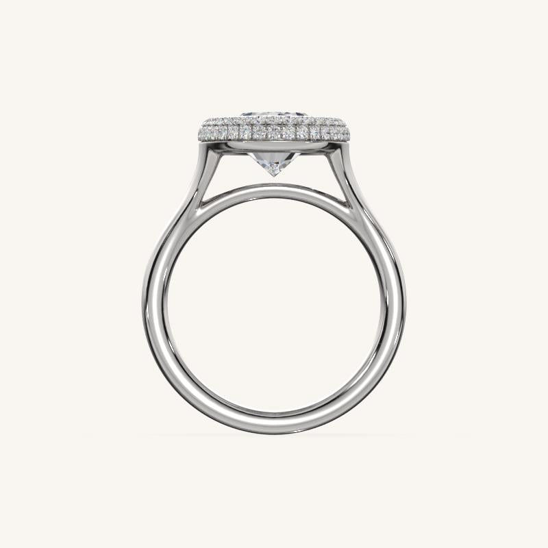 The Lunea – Floating Bezel Solitaire Solara Halo Engagement Ring