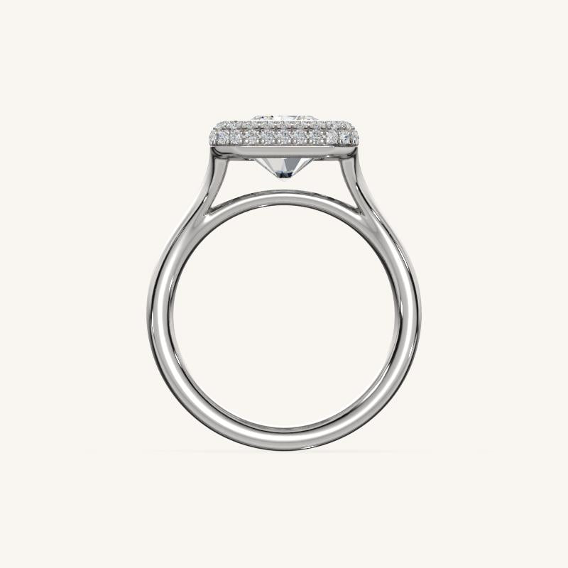 The Lunea – Floating Bezel Solitaire Solara Halo Engagement Ring