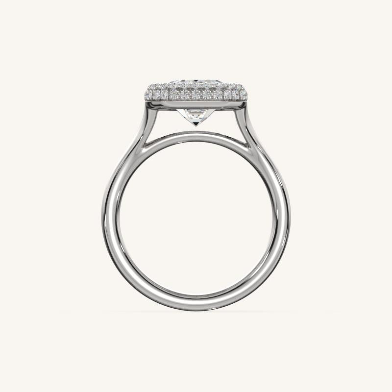 The Lunea – Floating Bezel Solitaire Solara Halo Engagement Ring