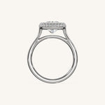 Load image into Gallery viewer, The Lunea – Floating Bezel Solitaire Solara Halo Engagement Ring

