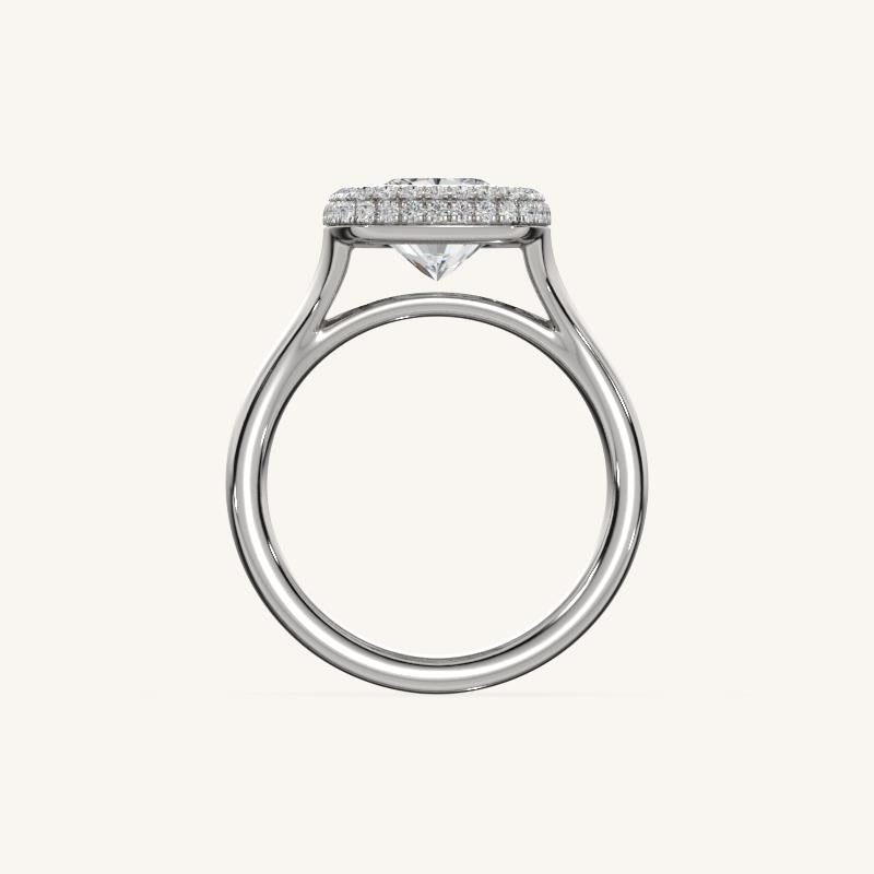 The Lunea – Floating Bezel Solitaire Solara Halo Engagement Ring