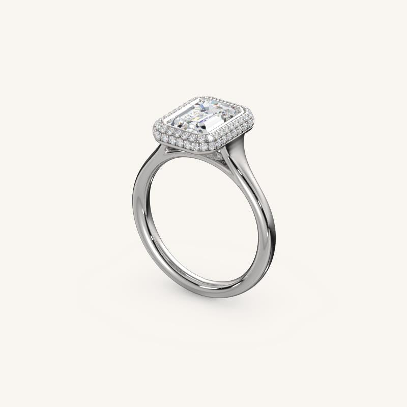 The Lunea – Floating Bezel Solitaire Solara Halo Engagement Ring