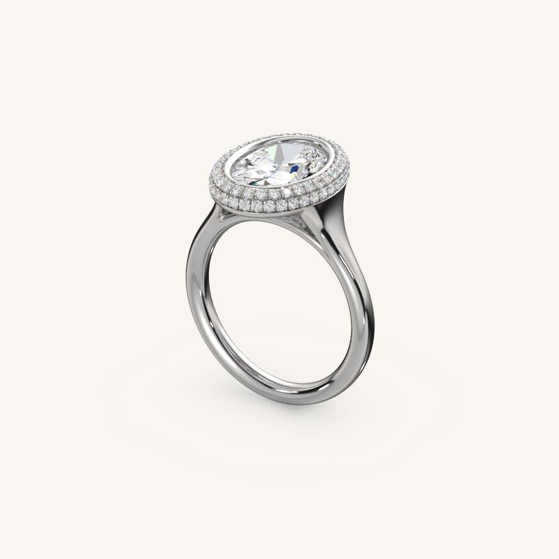 The Lunea – Floating Bezel Solitaire Solara Halo Engagement Ring