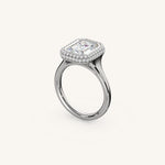 Load image into Gallery viewer, The Lunea – Floating Bezel Solitaire Solara Halo Engagement Ring
