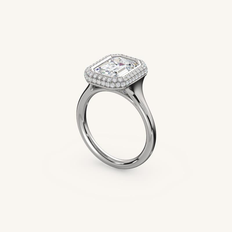 The Lunea – Floating Bezel Solitaire Solara Halo Engagement Ring