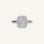 Load image into Gallery viewer, The Lunea – Floating Bezel Solitaire Solara Halo Engagement Ring
