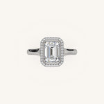 Load image into Gallery viewer, The Lunea – Floating Bezel Solitaire Solara Halo Engagement Ring
