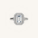 Load image into Gallery viewer, The Lunea – Floating Bezel Solitaire Solara Halo Engagement Ring
