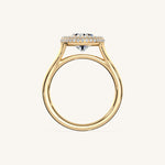 Load image into Gallery viewer, The Lunea – Floating Bezel Solitaire Solara Halo Engagement Ring
