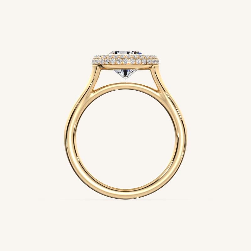The Lunea – Floating Bezel Solitaire Solara Halo Engagement Ring