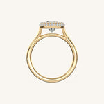 Load image into Gallery viewer, The Lunea – Floating Bezel Solitaire Solara Halo Engagement Ring
