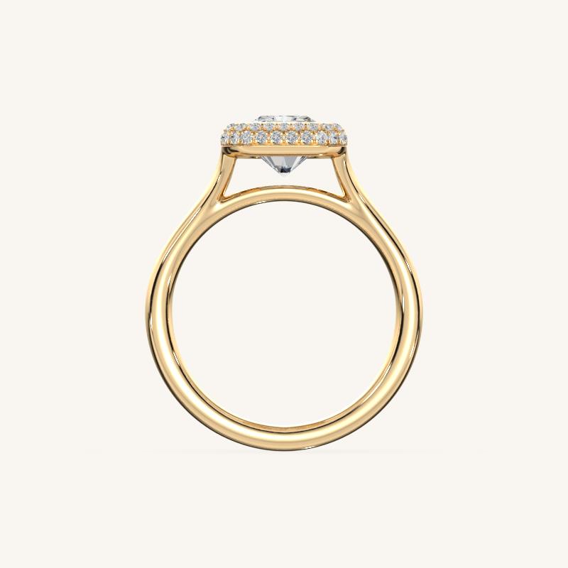 The Lunea – Floating Bezel Solitaire Solara Halo Engagement Ring