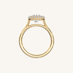 Load image into Gallery viewer, The Lunea – Floating Bezel Solitaire Solara Halo Engagement Ring

