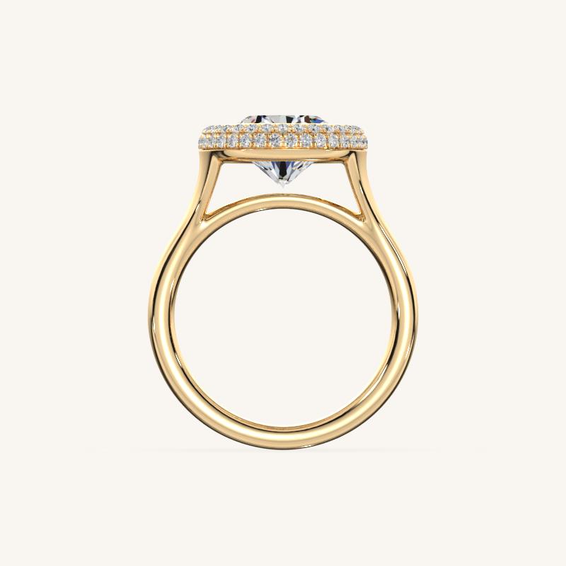 The Lunea – Floating Bezel Solitaire Solara Halo Engagement Ring