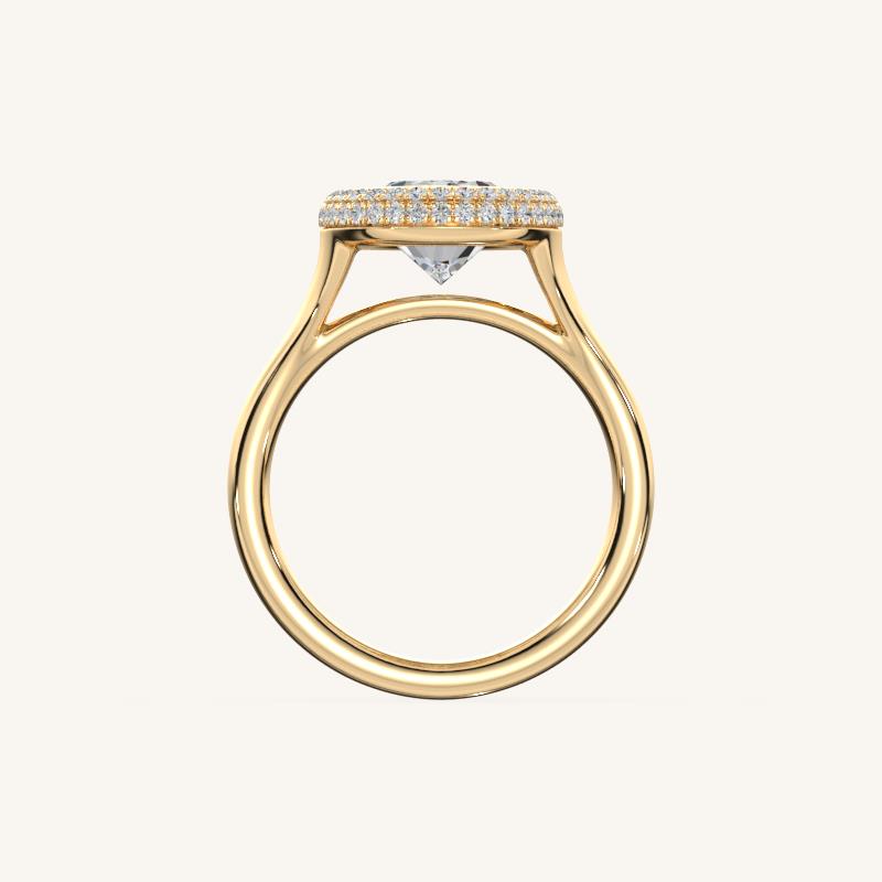 The Lunea – Floating Bezel Solitaire Solara Halo Engagement Ring