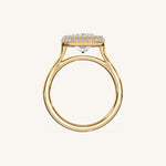 Load image into Gallery viewer, The Lunea – Floating Bezel Solitaire Solara Halo Engagement Ring
