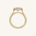 Load image into Gallery viewer, The Lunea – Floating Bezel Solitaire Solara Halo Engagement Ring
