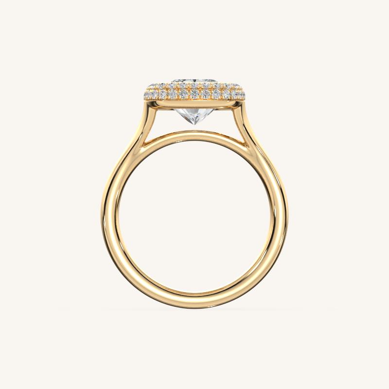 The Lunea – Floating Bezel Solitaire Solara Halo Engagement Ring