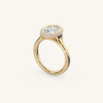 Load image into Gallery viewer, The Lunea – Floating Bezel Solitaire Solara Halo Engagement Ring

