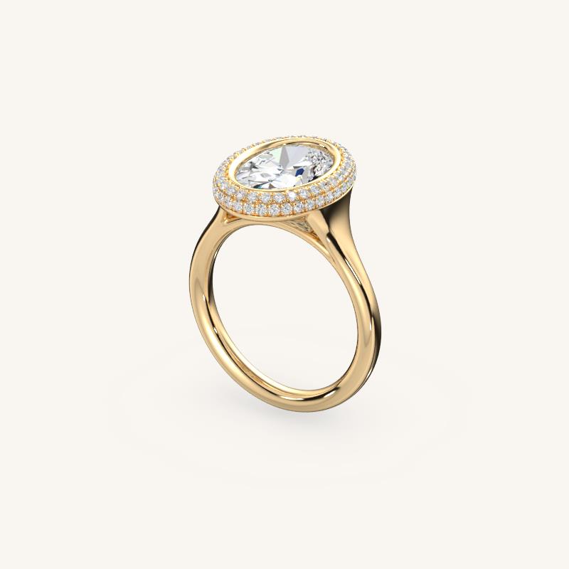 The Lunea – Floating Bezel Solitaire Solara Halo Engagement Ring