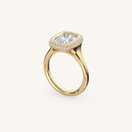 Load image into Gallery viewer, The Lunea – Floating Bezel Solitaire Solara Halo Engagement Ring
