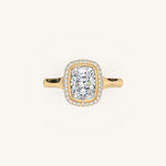 Load image into Gallery viewer, The Lunea – Floating Bezel Solitaire Solara Halo Engagement Ring

