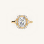 Load image into Gallery viewer, The Lunea – Floating Bezel Solitaire Solara Halo Engagement Ring
