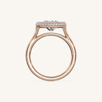 Load image into Gallery viewer, The Lunea – Floating Bezel Solitaire Solara Halo Engagement Ring (E-W)
