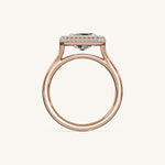 Load image into Gallery viewer, The Lunea – Floating Bezel Solitaire Solara Halo Engagement Ring (E-W)
